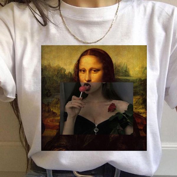 mona lisa t shirt women harajuku 90s funny vintage tshirt ullzang graphic t-shirt korean style tees female, White
mona lisa t shirt women harajuku 90s funny vintage tshirt ullzang graphic t-shirt korean style tees female, White