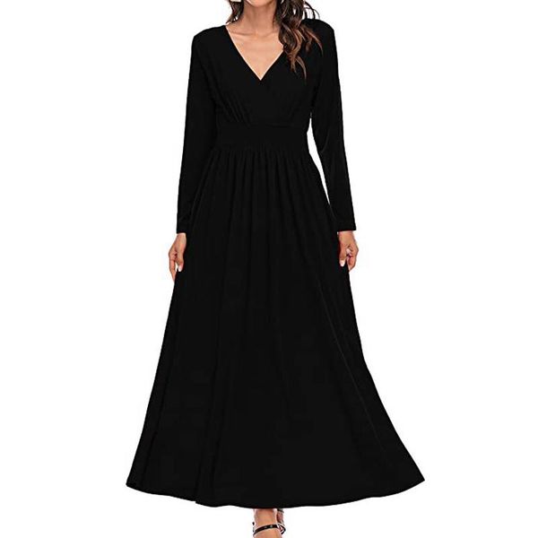 casual dresses elegant fit and flare party dress women deep v-neck long sleeve maxi high waist slim fall for 2021, Black;gray
casual dresses elegant fit and flare party dress women deep v-neck long sleeve maxi high waist slim fall for 2021, Black;gray