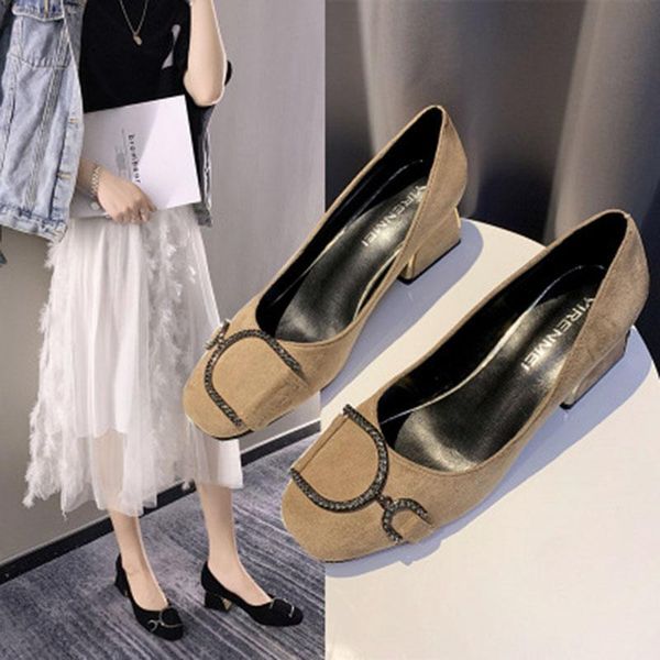 2021 european and american new round head metal decorative women's single shoes high heel wear-resistant women's shoes, Black
2021 european and american new round head metal decorative women's single shoes high heel wear-resistant women's shoes, Black