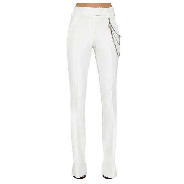 women's pants & capris quality est high 2021 designer metal chain embellished white trousers, Black;white
women's pants & capris quality est high 2021 designer metal chain embellished white trousers, Black;white