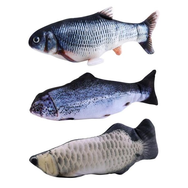 cat toys 30cm toy simulation fish usb charging (excluding catnip) silver arowana cats polyester