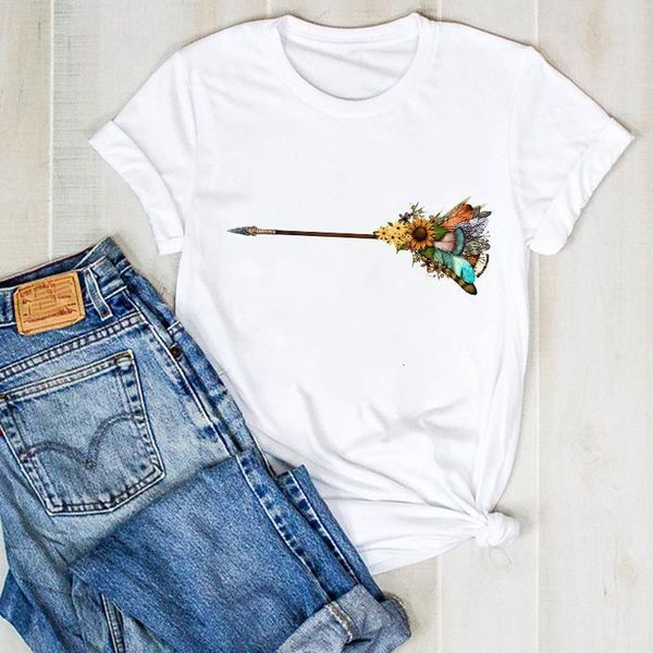 women lady flower girl arrow printed floral holiday ladies summer t tee tshirt womens female shirt clothes graphic t-shirt, White
women lady flower girl arrow printed floral holiday ladies summer t tee tshirt womens female shirt clothes graphic t-shirt, White
