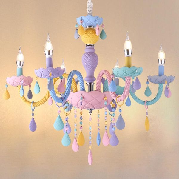 rainbow crystal chandelier european candle lustres restaurant bedroom children's room american girl princess makaron lamps
rainbow crystal chandelier european candle lustres restaurant bedroom children's room american girl princess makaron lamps