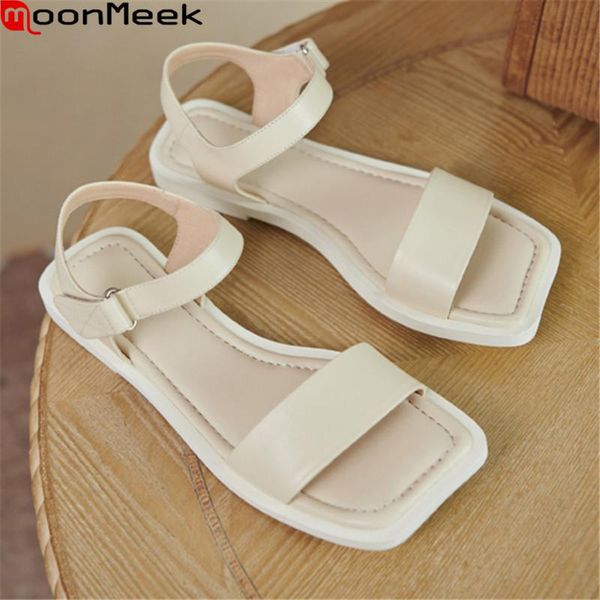 moonmeek 2021 genuine leather women sandals comfortable flat heel square toe casual shoes summer simple ladies sandals, Black
moonmeek 2021 genuine leather women sandals comfortable flat heel square toe casual shoes summer simple ladies sandals, Black