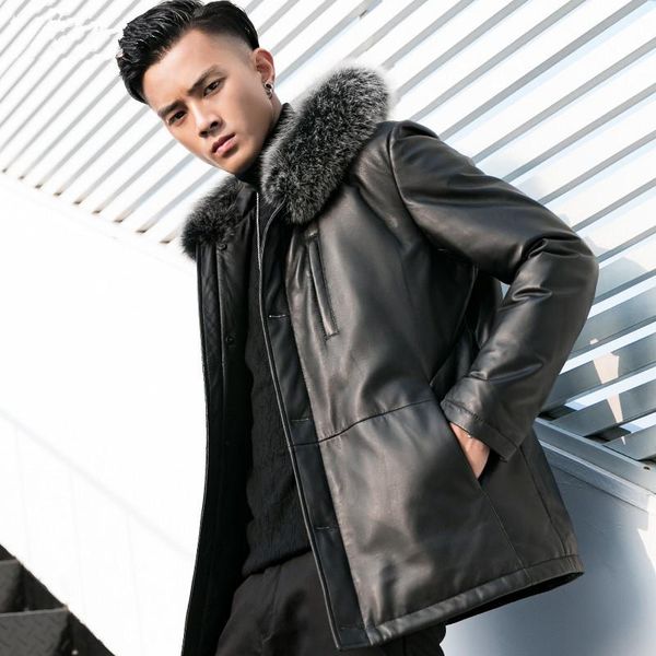 men's leather & faux jacket sheepskin genuine men duck down winter coat mens chaqueta cuero hombre yy870, Black
men's leather & faux jacket sheepskin genuine men duck down winter coat mens chaqueta cuero hombre yy870, Black