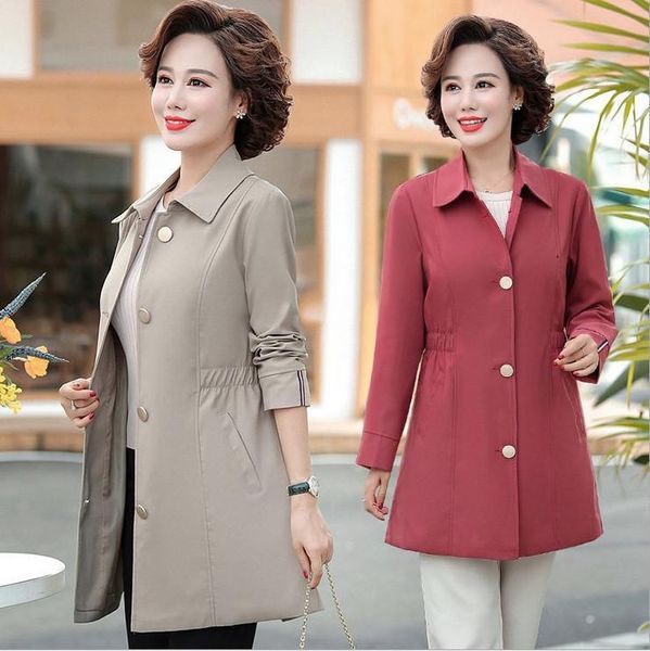 women's trench coats spring autumn 2021 fashion casual elastic waist slim style long coat plus size middle-aged mother overcoat, Tan;black
women's trench coats spring autumn 2021 fashion casual elastic waist slim style long coat plus size middle-aged mother overcoat, Tan;black
