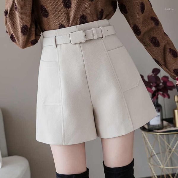 women's shorts autumn winter woolen wide leg women office ladies high waist loose thicken short femme elegant wool c7696, White;black
women's shorts autumn winter woolen wide leg women office ladies high waist loose thicken short femme elegant wool c7696, White;black