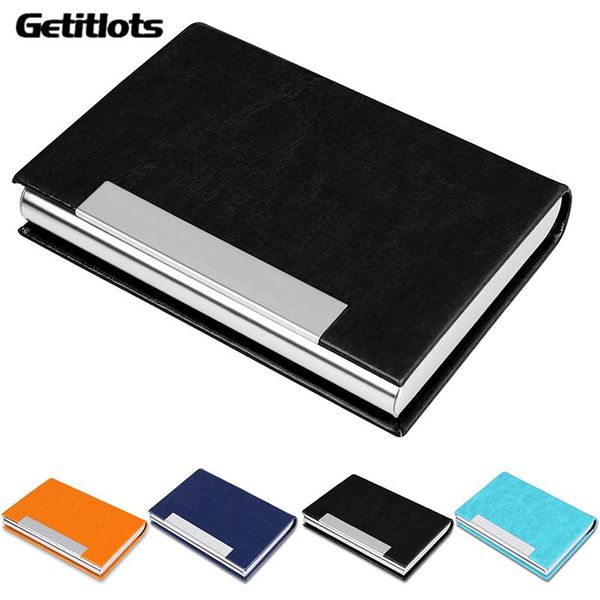 card holders business holder wallet luxury pu leather & stainless steel multi name case id for men women, Brown;gray
card holders business holder wallet luxury pu leather & stainless steel multi name case id for men women, Brown;gray