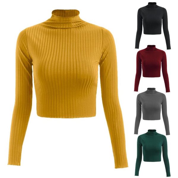 women's t-shirt women long sleeve bodycon t shirts turtleneck ribbed knitted striped crop solid color ruffles trim slim basic pullover, White
women's t-shirt women long sleeve bodycon t shirts turtleneck ribbed knitted striped crop solid color ruffles trim slim basic pullover, White