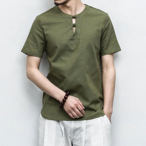 men's t-shirts 2021 short sleeve vintage linen shirts men casual cotton fashion solid male clothes plus size m-4xl mq587, White;black
men's t-shirts 2021 short sleeve vintage linen shirts men casual cotton fashion solid male clothes plus size m-4xl mq587, White;black
