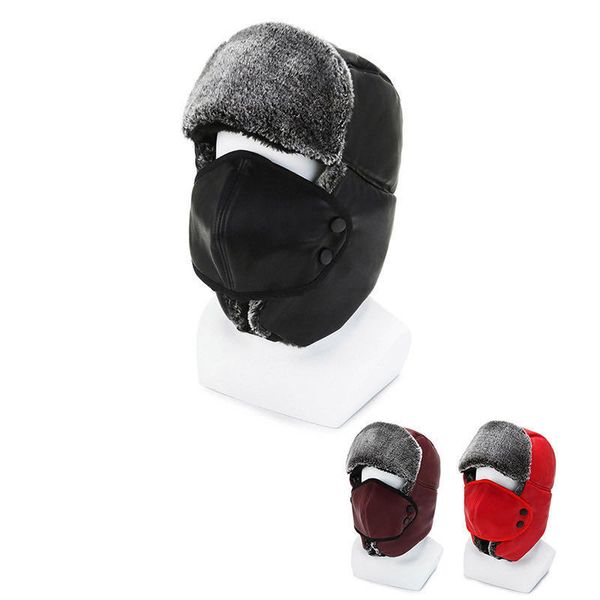 new pu leather wind for external protection cycling cold proof warm lei feng hat korean plush thickened men's and women's, Blue;gray
new pu leather wind for external protection cycling cold proof warm lei feng hat korean plush thickened men's and women's, Blue;gray
