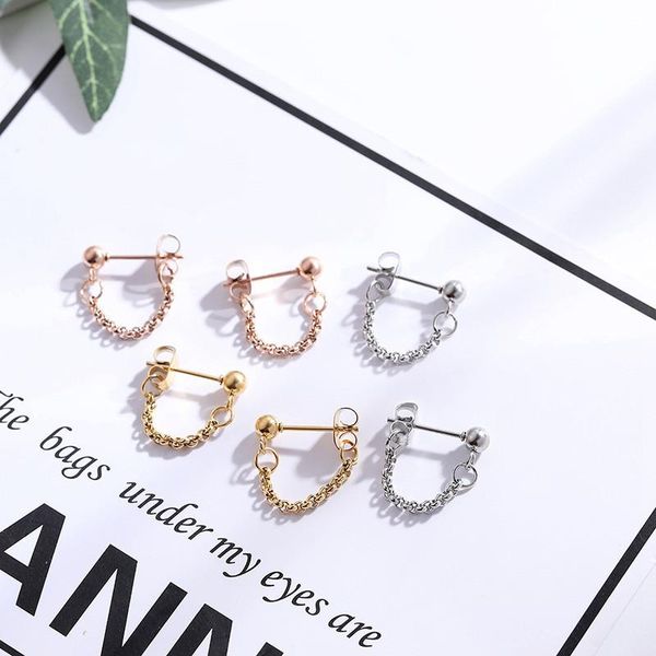 stud rose gold silver color simple dangle stainless steel earrings for women chain earring personalized ear drops jewelry accessories, Golden;silver
stud rose gold silver color simple dangle stainless steel earrings for women chain earring personalized ear drops jewelry accessories, Golden;silver