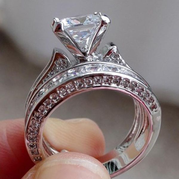 wedding rings style charm couple princess cut cz anniversary promise engagement ring sets, Slivery;golden
wedding rings style charm couple princess cut cz anniversary promise engagement ring sets, Slivery;golden