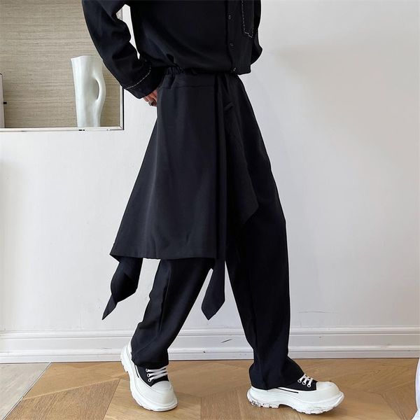 men's pants trousers straight tube spring and autumn dark personality stitching design fashion large size casual, Black
men's pants trousers straight tube spring and autumn dark personality stitching design fashion large size casual, Black