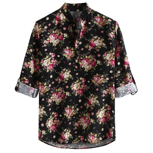 men's casual shirts summer vacation shirt long sleeve floral printed chemise homme male camisa loose beach hawaiian, White;black
men's casual shirts summer vacation shirt long sleeve floral printed chemise homme male camisa loose beach hawaiian, White;black