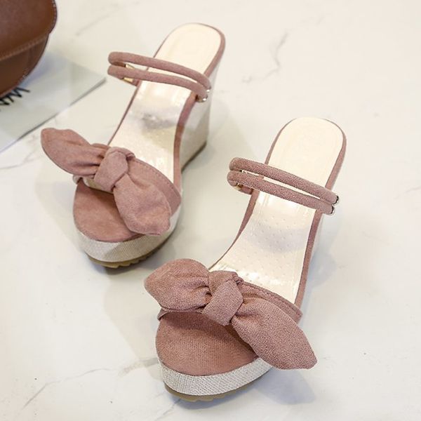 Fashion Bow Wedges Platform Sandals Women Chunky High Heels Slip on Slippers Woman Open Toe Beach Sandalias Mujer 2021Dress Shoes, Pink
Fashion Bow Wedges Platform Sandals Women Chunky High Heels Slip on Slippers Woman Open Toe Beach Sandalias Mujer 2021Dress Shoes, Pink