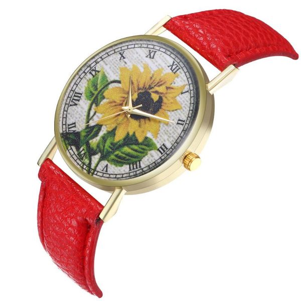 wristwatches fashion leather band wristwatch sunflower print analog quartz round wrist watches retro ladies watch, Slivery;brown
wristwatches fashion leather band wristwatch sunflower print analog quartz round wrist watches retro ladies watch, Slivery;brown