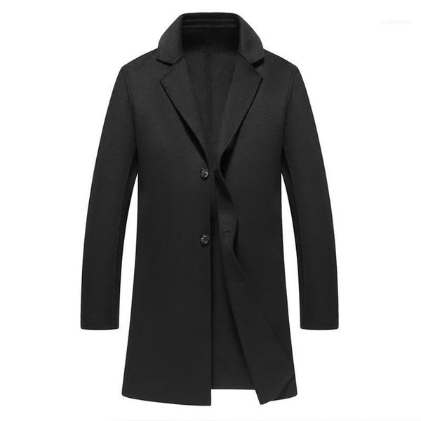 men's wool & blends winter casual trench coat fashion business medium solid thicken slim windbreaker overcoat jacket male plus si, Black
men's wool & blends winter casual trench coat fashion business medium solid thicken slim windbreaker overcoat jacket male plus si, Black