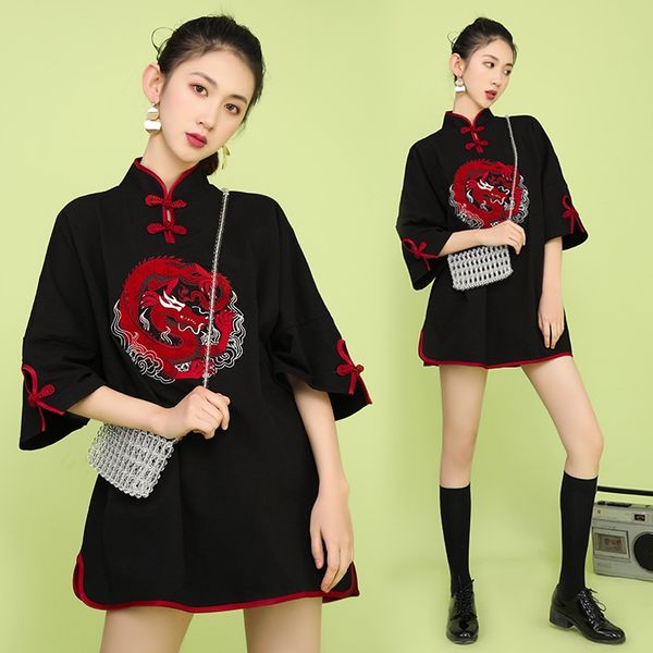 black oriental dress short cheongsam chinese dress qipao robe vintage femme gothic clothes woman chinese dragon dress 10115, Red
black oriental dress short cheongsam chinese dress qipao robe vintage femme gothic clothes woman chinese dragon dress 10115, Red
