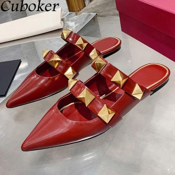 slippers gold studded brand runway women flat pointed toe patent leather slide summer ladies mules shoes, Black
slippers gold studded brand runway women flat pointed toe patent leather slide summer ladies mules shoes, Black