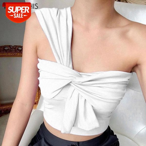 wannathis one shoulder crop front bandage backless white slim tank women solid summer vest ruched irregular criss cross #x56m
wannathis one shoulder crop front bandage backless white slim tank women solid summer vest ruched irregular criss cross #x56m