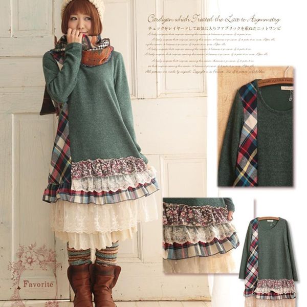 casual dresses spring autumn harajuku mori girl sweet dress women retro patchwork plaid mulity layer female vestido cotton vintage a041, Black;gray
casual dresses spring autumn harajuku mori girl sweet dress women retro patchwork plaid mulity layer female vestido cotton vintage a041, Black;gray