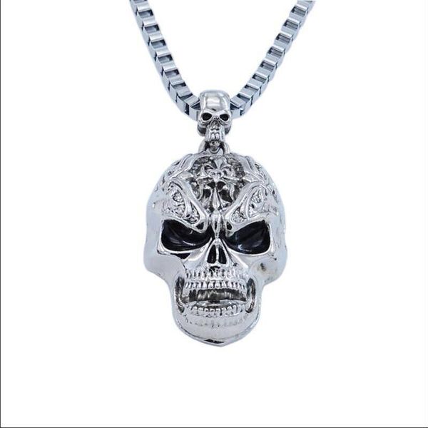 pendant necklaces vintage metal skull necklace for punk long chain jewelry sweater accessories hip hop gift, Silver
pendant necklaces vintage metal skull necklace for punk long chain jewelry sweater accessories hip hop gift, Silver