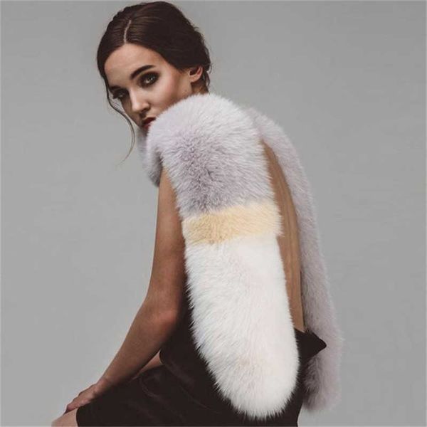 runmeifa new winter solid patchwork fox fur women scarf luxury fashion shawls collar elegant soft female long warmer cape h0923, Silver
runmeifa new winter solid patchwork fox fur women scarf luxury fashion shawls collar elegant soft female long warmer cape h0923, Silver