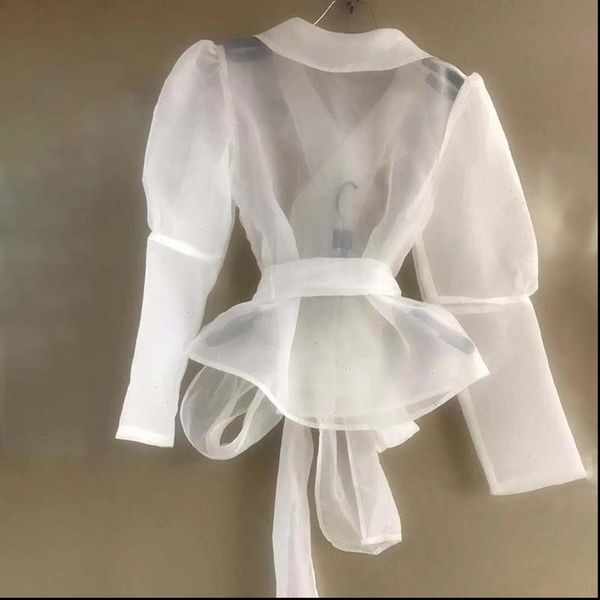 twotwinstyle perspective crop female lapel long sleeve bandage womens shirts blouse korean fashion elegant 2021 spring new, White
twotwinstyle perspective crop female lapel long sleeve bandage womens shirts blouse korean fashion elegant 2021 spring new, White