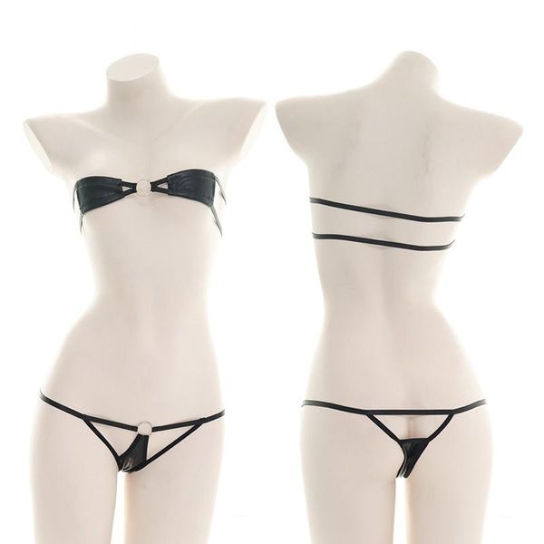 bras sets lingerie pu bikini female bra t pants of three-point no shoulder straps leather cute women, Red;black
bras sets lingerie pu bikini female bra t pants of three-point no shoulder straps leather cute women, Red;black