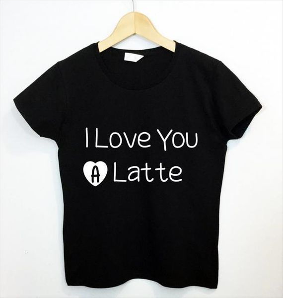 i love you a men latte and womens letters print women cotton casual funny for lady black tee, White;black
i love you a men latte and womens letters print women cotton casual funny for lady black tee, White;black