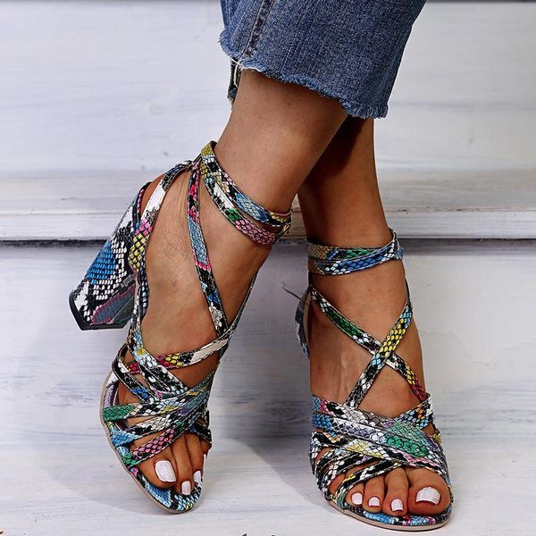 color snake pattern thick heel high-heeled sandals women's large size 2021 rome heel shoes, Black
color snake pattern thick heel high-heeled sandals women's large size 2021 rome heel shoes, Black