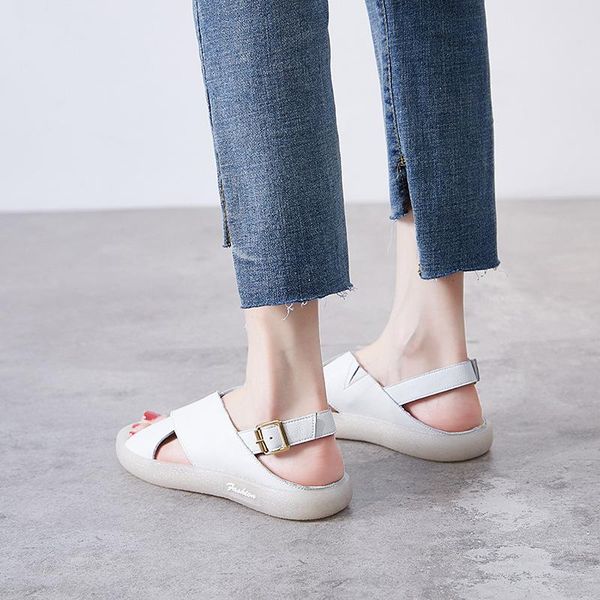 genuine leather sandals women summer shoes white belt 2021 new soft bottom female white sandals holiday shoes flat, Black
genuine leather sandals women summer shoes white belt 2021 new soft bottom female white sandals holiday shoes flat, Black