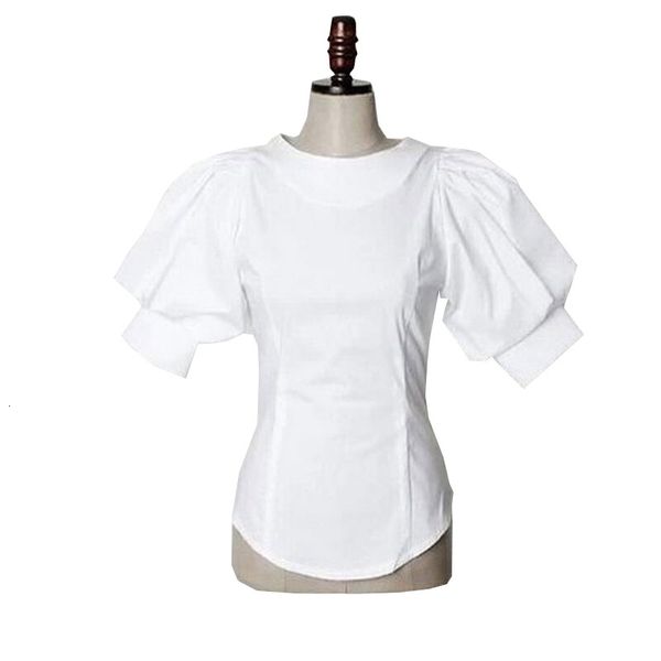 2021 new short lantern sleeve white chic for back button slim blouse women cotton shirt apw9, Black;white
2021 new short lantern sleeve white chic for back button slim blouse women cotton shirt apw9, Black;white