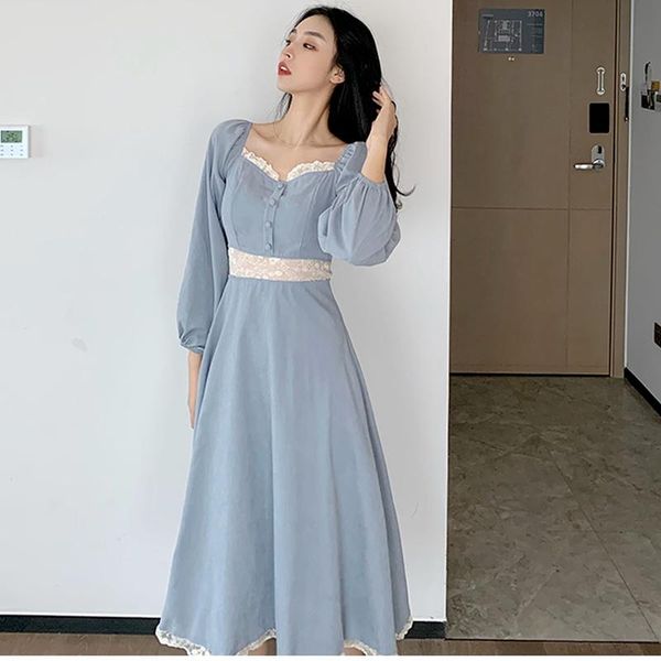 casual dresses square collar high waist robe fresh elegant lace patchwork woman dress arrivals leisure puff long sleeve vestidos, Black;gray
casual dresses square collar high waist robe fresh elegant lace patchwork woman dress arrivals leisure puff long sleeve vestidos, Black;gray