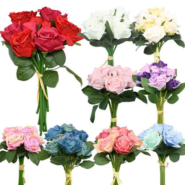 decorative flowers & wreaths 9heads artificial rose bouquets silk fake for wedding bride birthday home garden decoration valentines day gift
decorative flowers & wreaths 9heads artificial rose bouquets silk fake for wedding bride birthday home garden decoration valentines day gift