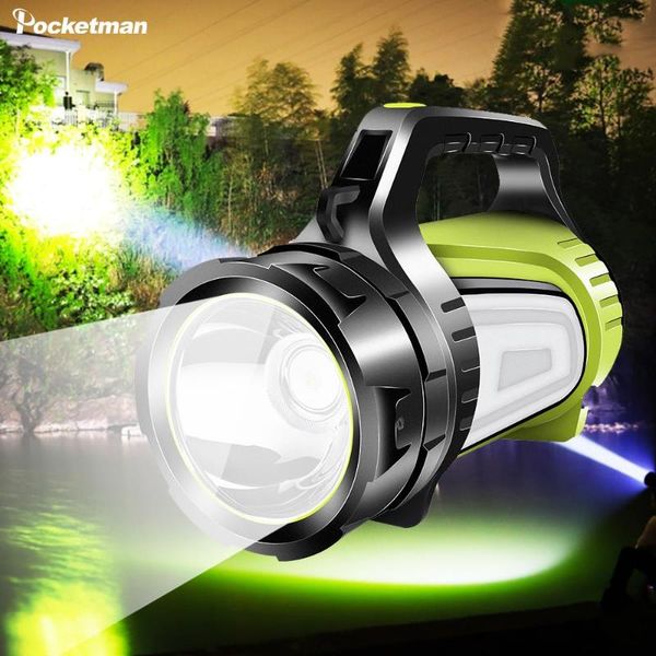 super bright rechargeable searchlight led handle spotlight ultra-long standby torch with usb output as a power bank
super bright rechargeable searchlight led handle spotlight ultra-long standby torch with usb output as a power bank