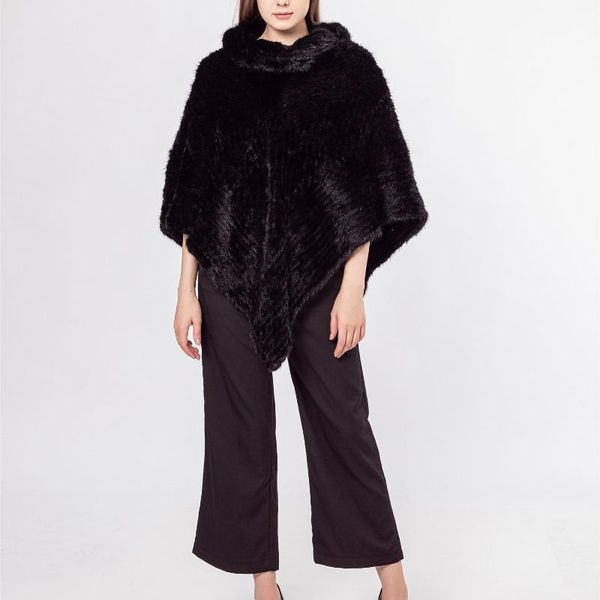 women's fur & faux lady natural real knitted mink poncho with ruffle tassles flower cape shawl 2021 fashion knitting wrap, Black
women's fur & faux lady natural real knitted mink poncho with ruffle tassles flower cape shawl 2021 fashion knitting wrap, Black