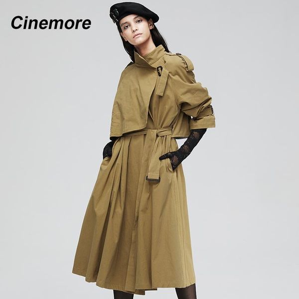 women's trench coats cinemore 2021 women coat spring autumn casual long outwear loose lapel collar belt fashion vintage chic 9001, Tan;black
women's trench coats cinemore 2021 women coat spring autumn casual long outwear loose lapel collar belt fashion vintage chic 9001, Tan;black
