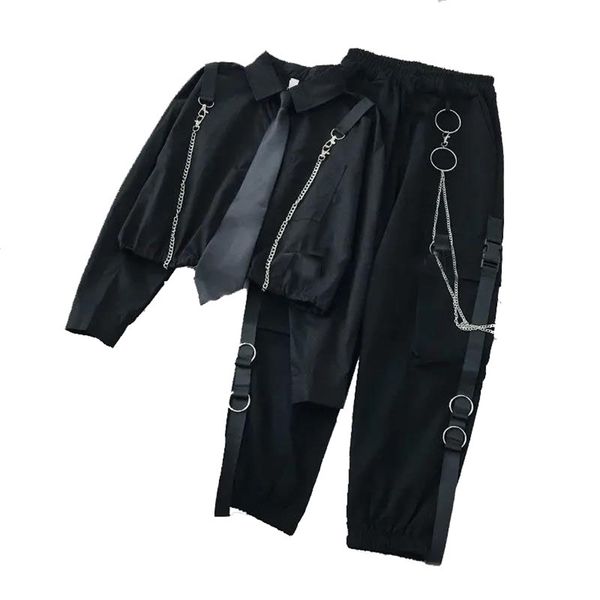 autumn female student loose tie shirt high waist belt cargo pants personality harajuku streetwear two-piece suit set 210915, Black;white
autumn female student loose tie shirt high waist belt cargo pants personality harajuku streetwear two-piece suit set 210915, Black;white
