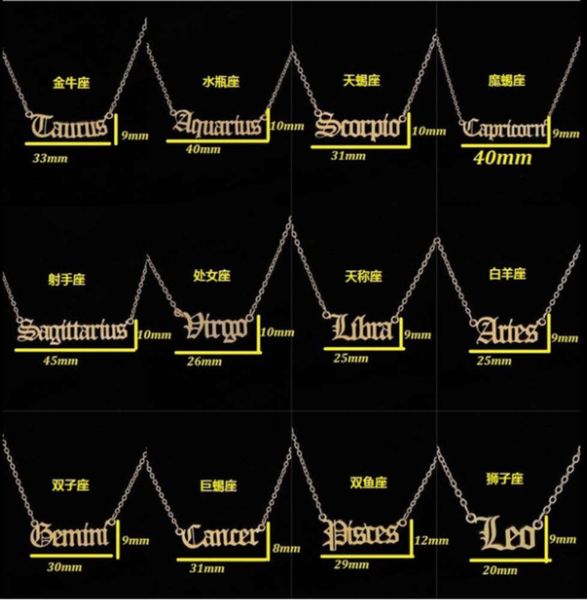 necklace 12 fashion steel accessories constellation stainless letter collarbone chain valentine's day gift, Silver
necklace 12 fashion steel accessories constellation stainless letter collarbone chain valentine's day gift, Silver