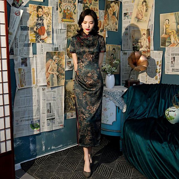 ethnic clothing chinese style traditional costume tight bodycon high split qipao vestido women vintage long cheongsam, Red
ethnic clothing chinese style traditional costume tight bodycon high split qipao vestido women vintage long cheongsam, Red