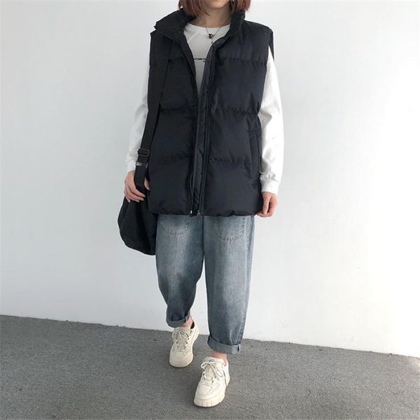 women's vests vintage women vest coat winter warm thick waistcoat female cotton sleeveless jacket simple zipper windproof, Black;white
women's vests vintage women vest coat winter warm thick waistcoat female cotton sleeveless jacket simple zipper windproof, Black;white