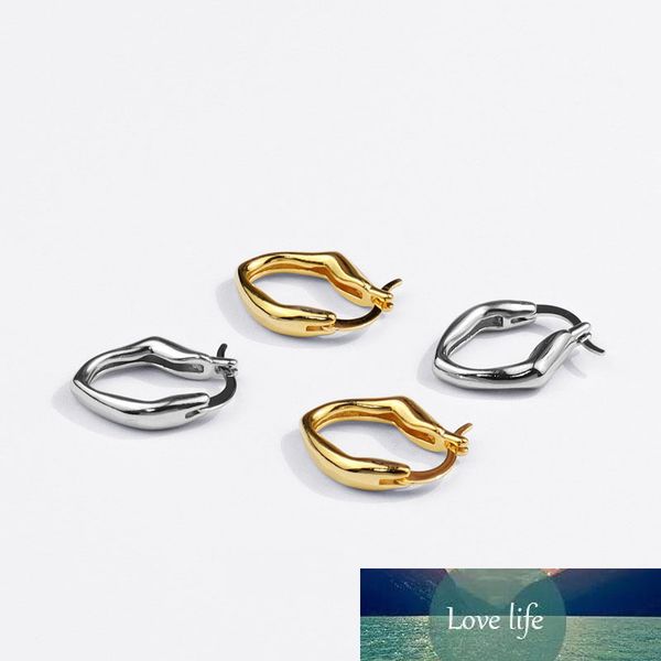 925 sterling silver irregular hoop earring for women simple geometric jewelry gifts, Golden;silver
925 sterling silver irregular hoop earring for women simple geometric jewelry gifts, Golden;silver