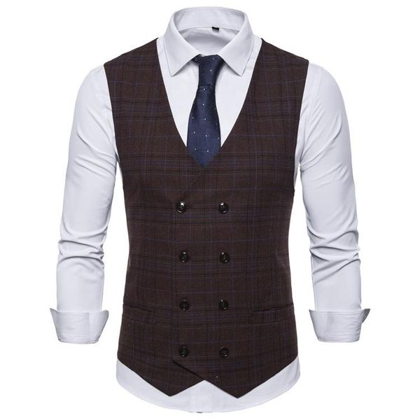 men's vests summer casual check double breasted vest v-neck slim suit wedding mj135, Black;white
men's vests summer casual check double breasted vest v-neck slim suit wedding mj135, Black;white