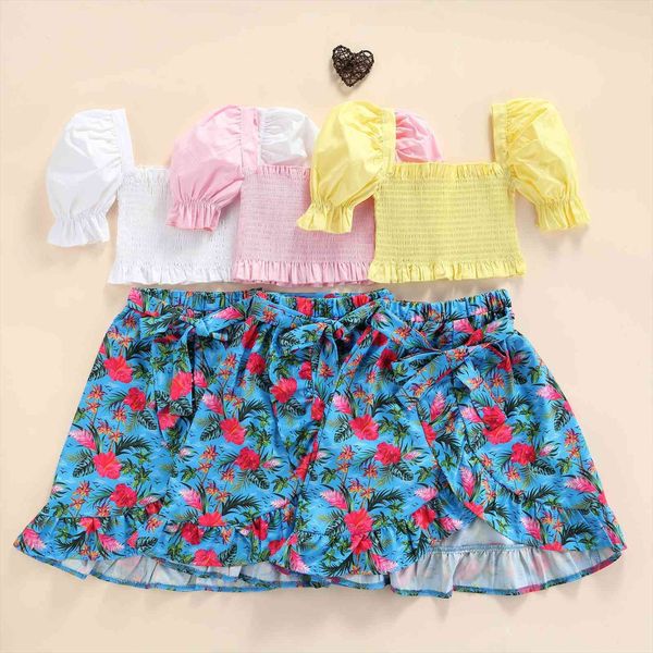1 6y summer kids girls holiday clothes sets lace ruffles puff sleeve off shoulder t shirts flowers a line, White
1 6y summer kids girls holiday clothes sets lace ruffles puff sleeve off shoulder t shirts flowers a line, White