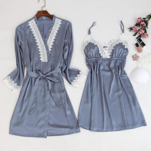 women's sleepwear kimono robe gown women nightdress satin nightgown summer lace thin home dressing v-neck suspenders nightdress&bathrob, Black;red
women's sleepwear kimono robe gown women nightdress satin nightgown summer lace thin home dressing v-neck suspenders nightdress&bathrob, Black;red