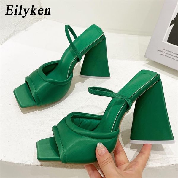 eilyken silk green high heels sandals fashion open toe triangle square heels back strap women dress shoes 220309, Black
eilyken silk green high heels sandals fashion open toe triangle square heels back strap women dress shoes 220309, Black