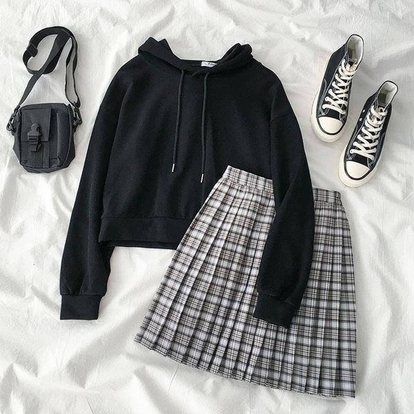 2021 new women's in color hoodies + chess version plied skirt two-piece suit rj35, Black;gray
2021 new women's in color hoodies + chess version plied skirt two-piece suit rj35, Black;gray