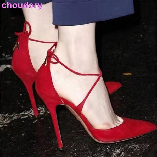 dress shoes year spring summer women chic red black suede leather high heel pumps pointed toe stiletto cross strap lace up
dress shoes year spring summer women chic red black suede leather high heel pumps pointed toe stiletto cross strap lace up